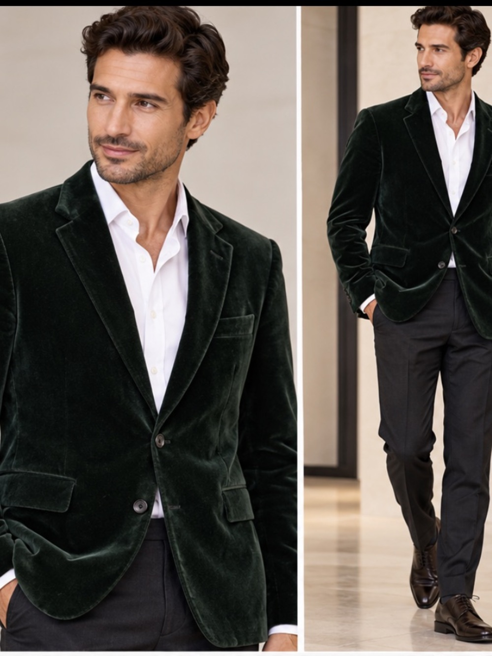 Boss Men's dark green velvet Blazer size 40Rm holiday, evening